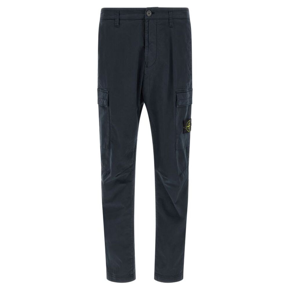 Stone Island Blue Cotton Cargo Men's Pants
